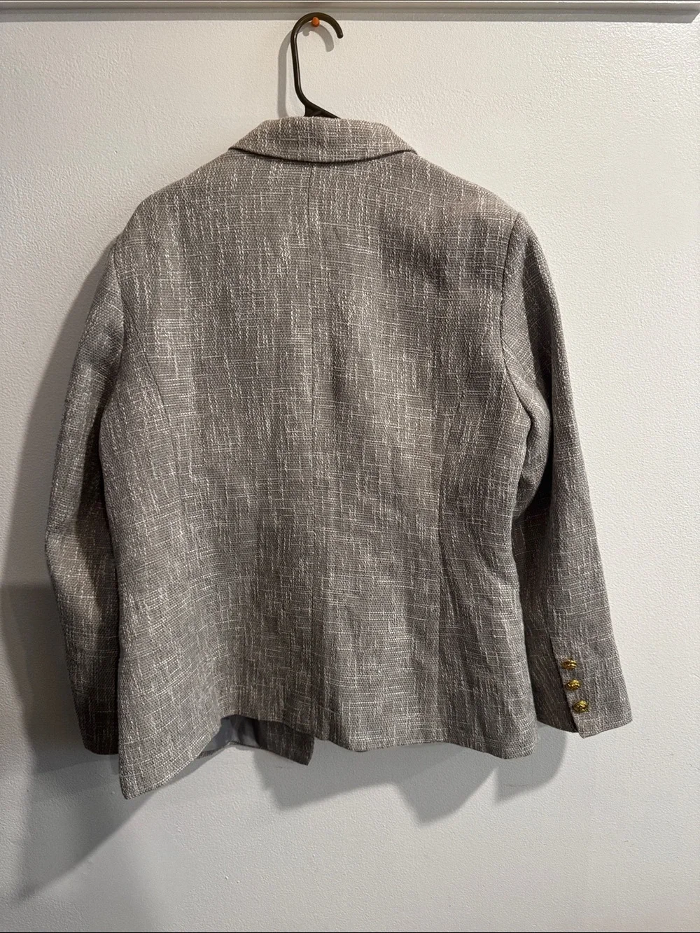 Double-Breasted Textured Women's Blazer with Gold Buttons size 2XL